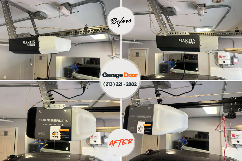 Before and after: garage door repair Zionsville, IN